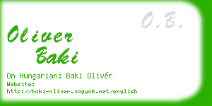 oliver baki business card