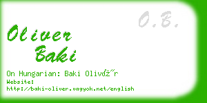 oliver baki business card